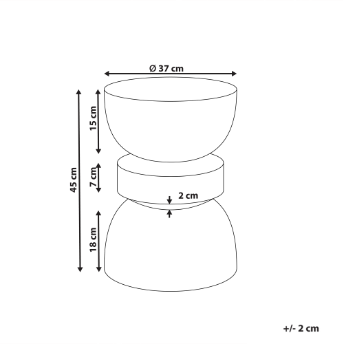 Beliani Side Table FALIRO 37 cm 37 cm Red Terrazzo 2