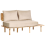 Beliani Sofa 2 Seater SALO with Tables Fabric Beige 4