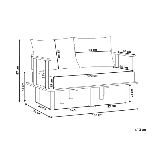 Beliani Sofa 2 Seater ASKER Boucle Dark Green 2