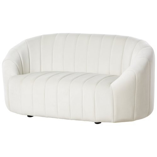 Beliani Sofa 2 Seater MALUNG Velvet Off-White 1