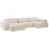 Beliani Modular Corner Sofa 4 Seater HELLNAR with Ottoman Velvet Light Beige Left Hand 4