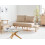 Beliani Sofa 2 Seater SALO with Tables Fabric Beige 2