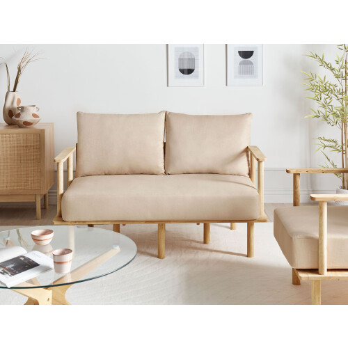 Beliani Sofa 2 Seater ASKER Fabric Beige 1