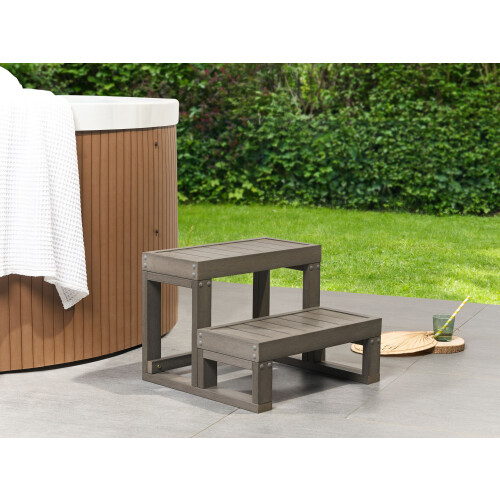 Beliani Hot Tub Steps LIMAY Grey 1