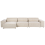 Beliani Modular Corner Sofa 4 Seater HELLNAR with Ottoman Velvet Light Beige Right Hand 3