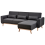 Beliani Corner Sofa Bed 3 Seater OLLSTA Fabric Black Left Hand 4