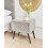 Beliani 1 Drawer Bedside Table FLAYAT Corduroy Light Grey 2
