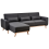 Beliani Corner Sofa Bed 3 Seater OLLSTA Fabric Black Right Hand 4