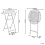 Beliani Garden Bar Table TRIESTE 60 cm 60 cm Metal Light Beige 3