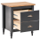 Beliani 2 Drawer Bedside Table SHILLINGTON Pine Wood Brown/ Black 4