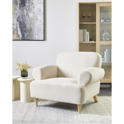 Beliani Armchair KIBERG Fabric Light Beige 1