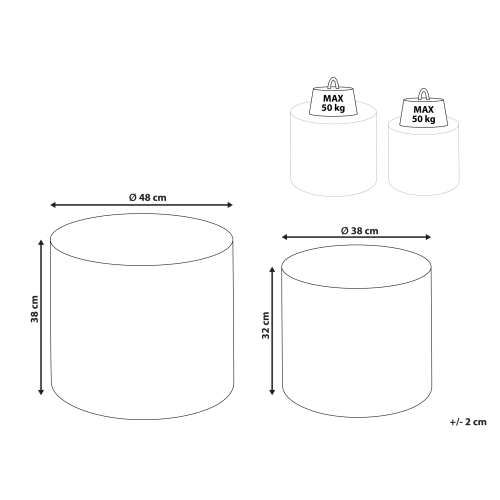 Beliani Set of 2 Coffee Tables MANTI White 2