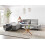 Beliani Corner Sofa 4 Seater IKAST Fabric Light Grey Right Hand 2