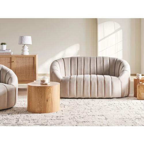 Beliani Sofa 2 Seater MALUNG Velvet Beige 1