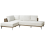 Beliani Corner Sofa 3 Seater MYKEN Fabric Off-White Right Hand 2