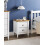 Beliani 2 Drawer Bedside Table SHILLINGTON Pine Wood Brown/ White 4