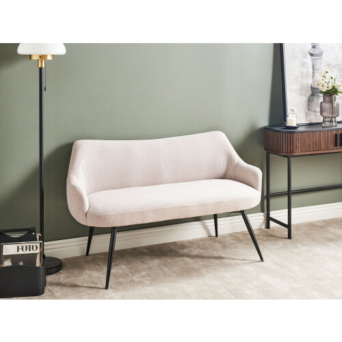 Beliani Dining Bench 2 Seater ARENDAL Fabric Beige 1