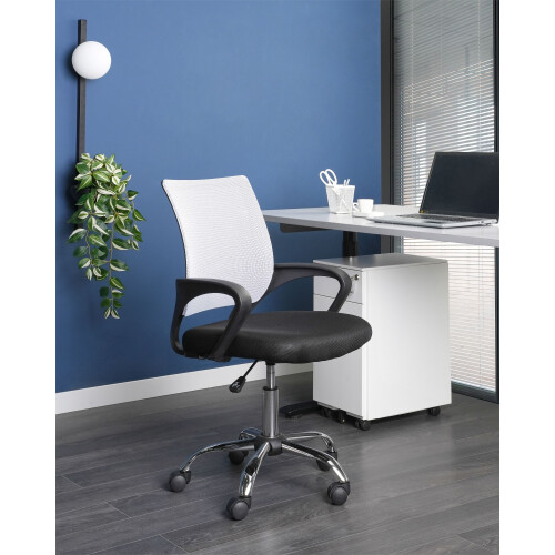 Beliani Office Chair SOLID Black/ White 1
