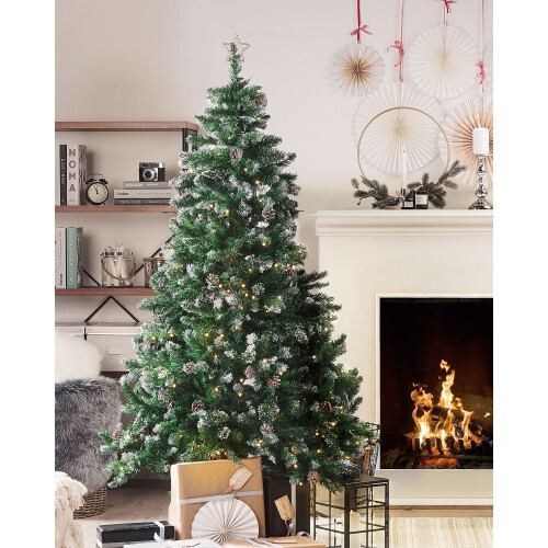 Beliani Artificial Christmas Tree LED PALOMAR 180 cm Dark Green 1