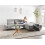 Beliani Corner Sofa 4 Seater IKAST Fabric Light Grey Left Hand 2