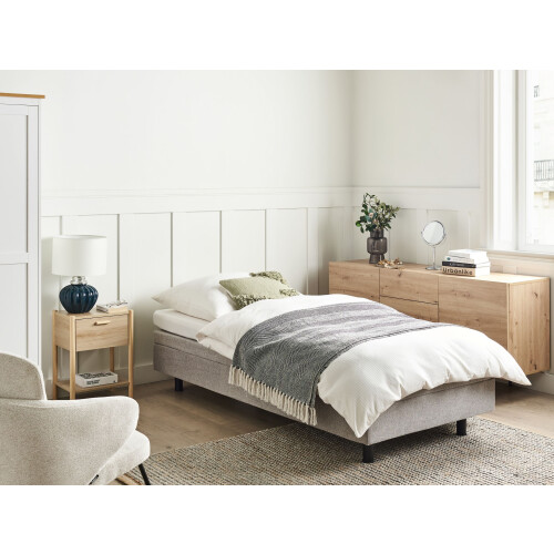 Beliani Adjustable Bed without Headboard Fabric DUKE 90 x 200 cm (EU Single) Light Grey 1