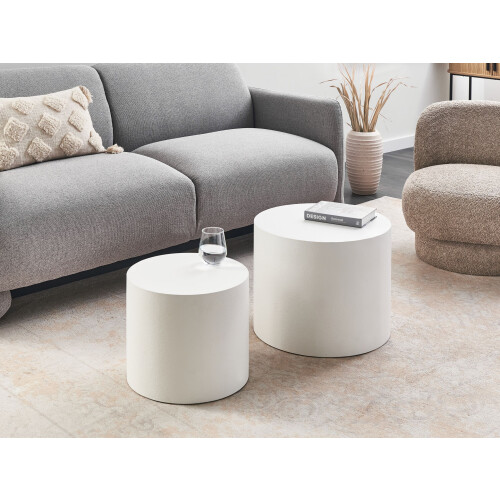 Beliani Set of 2 Coffee Tables MANTI White 1