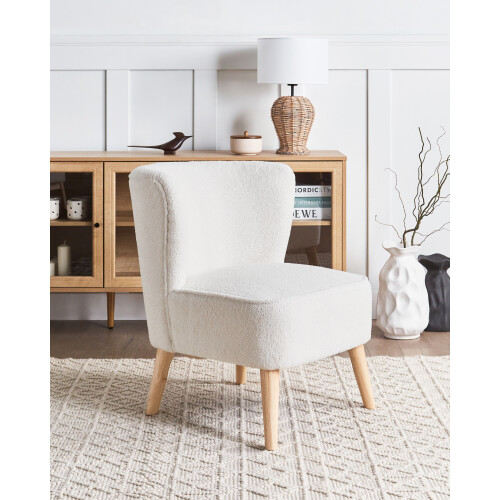 Beliani Armchair ALVEN Boucle Off-White 1