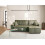 Beliani Corner Sofa Bed ABACKA with Storage Corduroy Green Left Hand 2