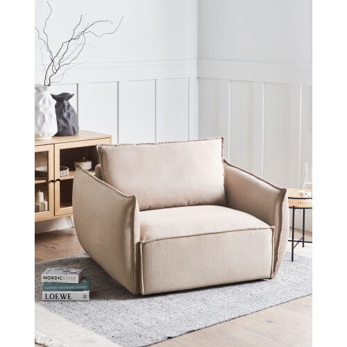 Beliani Armchair KUNES Fabric Taupe 1
