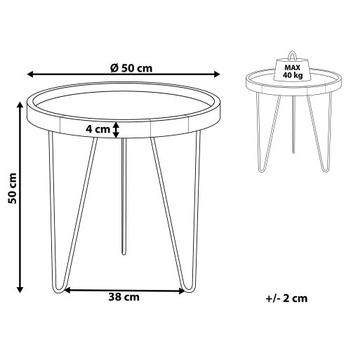 Beliani Side Table BONDISS Wood Dark Brown 2