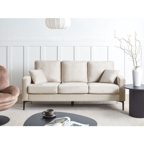Beliani Sofa 3 Seater GAVLE Fabric Light Beige 1