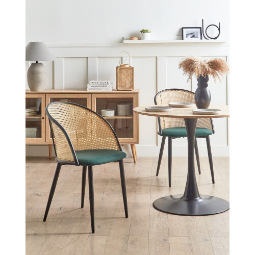 Beliani Set of 2 Dining Chairs CORNELL Metal Green 1