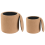 Beliani Set of 2 Storage Pouffes BEREA Boucle Light Brown 5