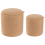 Beliani Set of 2 Storage Pouffes BEREA Boucle Light Brown 4
