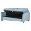 Beliani Sofa 3 Seater MARE Fabric Blue with Storage 5