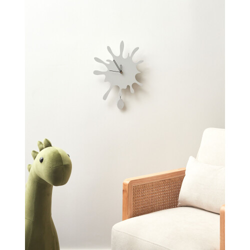 Beliani Wall Clock FULLY White 1