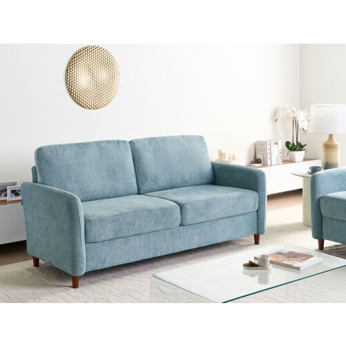 Beliani Sofa 3 Seater MARE Fabric Blue with Storage 1