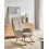 Beliani Rocking Chair KVELIA Fabric Taupe 2