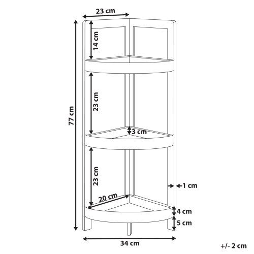 Beliani Corner Shelving Unit ILLAMPU Bamboo Light Brown 2