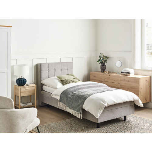 Beliani Adjustable Bed Fabric DUKE 90 x 200 cm (EU Single) Light Grey 1