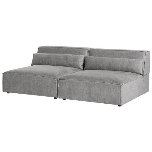 Beliani Modular Sofa 2 Seater HELLNAR Fabric Grey 2