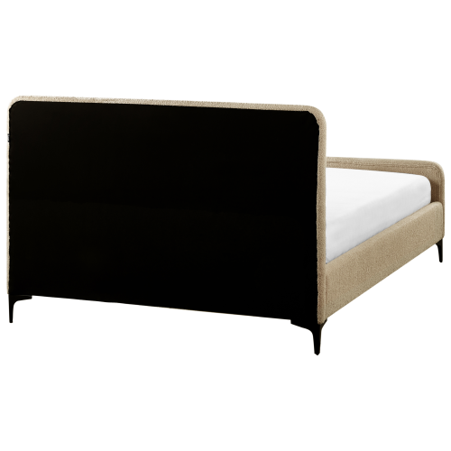 Beliani Bed Boucle LUNAN 140 x 200 cm (EU Double) Taupe 1