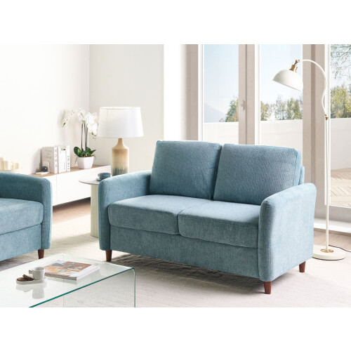 Beliani Sofa 2 Seater MARE Fabric Blue with Storage 1