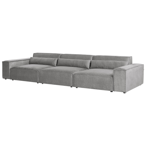 Beliani Modular Sofa 3 Seater HELLNAR Grey Fabric 2