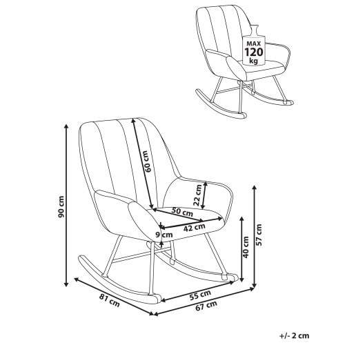 Beliani Rocking Chair KINNO Boucle Off-White 2