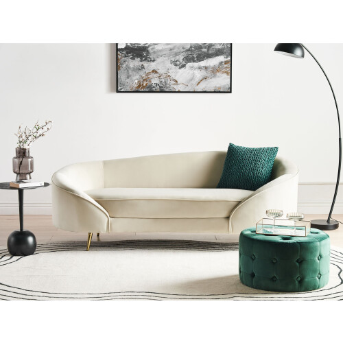 Beliani Sofa 2 Seater SAVAR Velvet Light Beige 1