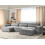 Beliani Modular Corner Sofa 5 Seater HELLNAR Right Hand Grey Fabric with Ottoman 2