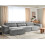 Beliani Modular Sofa 3 Seater HELLNAR Grey Fabric with Ottoman 2