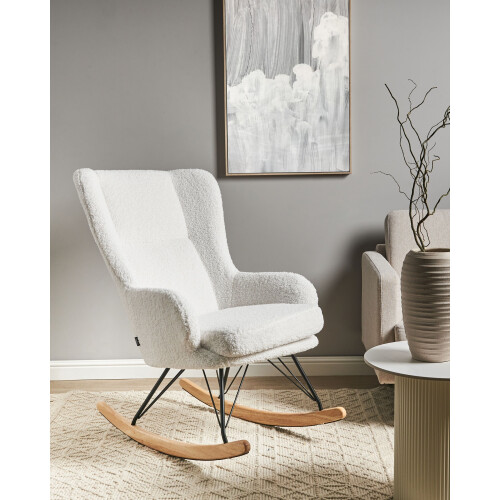 Beliani Rocking Chair LUOMA Boucle Off-White 1