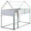 Beliani Mid Sleeper Bed House Pine Wood DIENNE 90 x 200 cm (EU Single) Grey 5